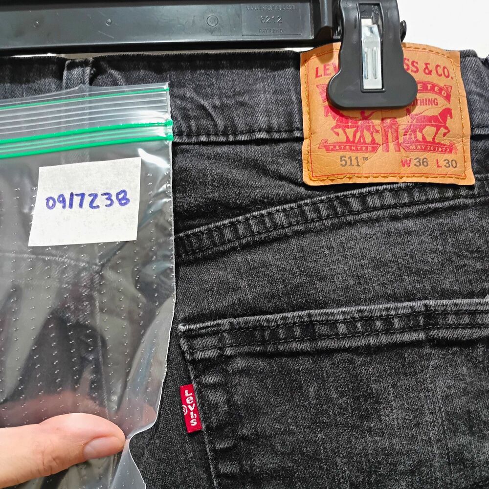Levi's 511 Men's Jeans W36 L30 Black Faded Wash Slim Fit Denim